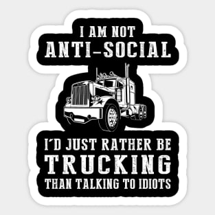 Rolling with Laughter - Embrace the Trucking Humor! Sticker